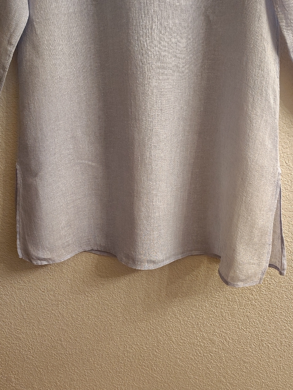 EILEEN FISHER Women's Sz XS Light Blue Round Neck 3/4 Sleeves Buttons B26 X P - Picture 3 of 11